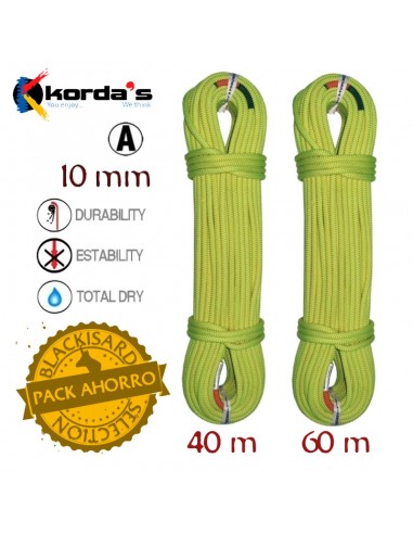pack dana 40 m 10 mm + dana 60 m 10 mm - cuerda barrancos - korda's