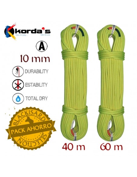 pack dana 40 m 10 mm + dana 60 m 10 mm - cuerda barrancos - korda's