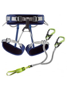 pack corax (azul) + cable comfort vi - pack ferrata - petzl/edelrid 2