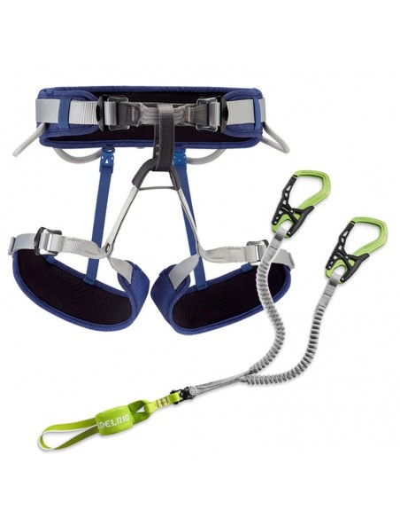 pack corax (azul) + cable comfort vi - pack ferrata - petzl/edelrid