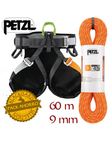 pack push 60 m 9 mm + canyon guide barranquismo - petzl
