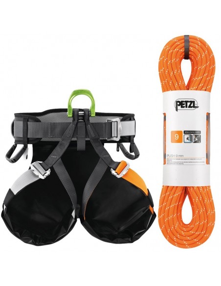 pack push 60 m 9 mm + canyon guide barranquismo - petzl