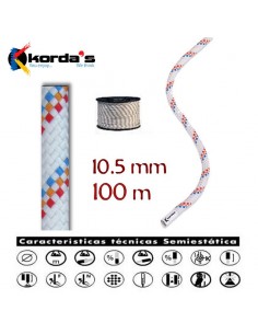 lluisa 10,5mm blanca (bobina 100m) - cuerda semiestática con estability - korda's