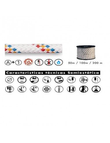 lluisa 10,5mm blanca (bobina 100m) - cuerda semiestática con estability - korda's