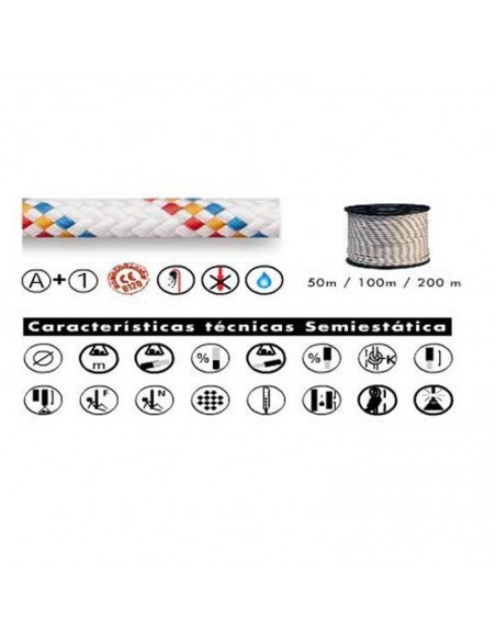 lluisa 10,5mm blanca (bobina 100m) - cuerda semiestática con estability - korda's