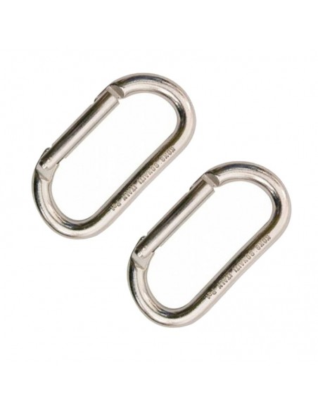 pack 2 oval steel recto - mosquetón de acero recto - kong