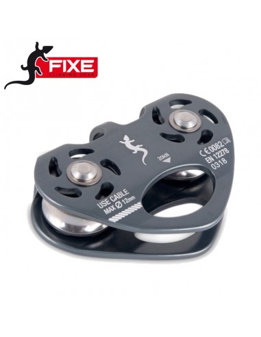 polea doble eje para tirolinas de cable - fixe