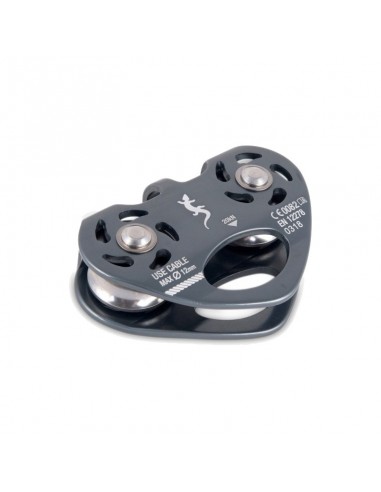 polea doble eje para tirolinas de cable - fixe