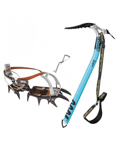 pack crampones sarken + piolet edge pala - petzl / singing rock