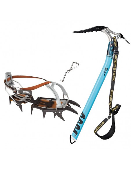 pack crampones sarken + piolet edge pala - petzl / singing rock