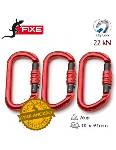 pack 3 tucana - mosquetón simétrico rosca hexagonal - fixe