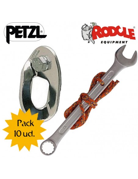 pack 10 vrillee + llave hexagonal de estrella ex 13 con cordino - raumer/petzl