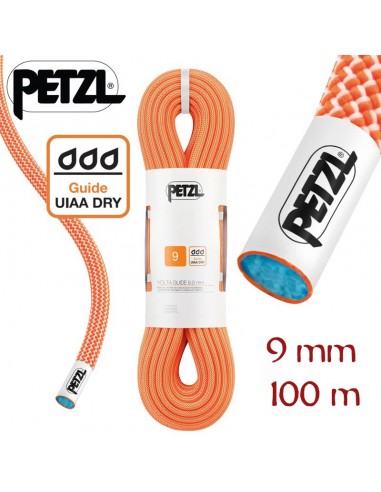 volta guide 9mm 100m (naranja) - cuerda triple homologación escalada y alpinismo técnico - petzl