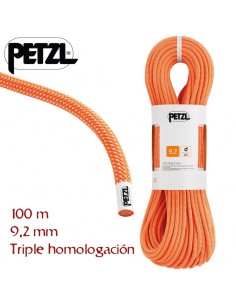 volta 9,2 mm 100 m (naranja) - cuerda triple homologación para escalada y alpinismo técnico - petzl