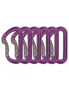 pack 6 shadow bent gate purple/titanium - mosquetones gatillo curvo - dmm 2