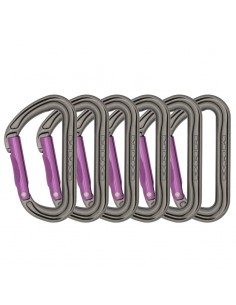 pack 6 shadow straight gate titanium/purple - mosquetones gatillo curvo - dmm 2