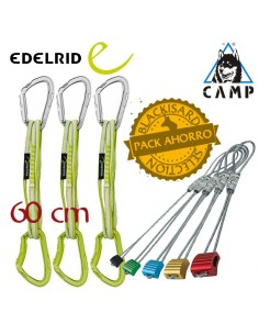 pack pro nut set 5 piezas + 3 mission set (60cm) - fisureros y cintas extensibles - camp/edelrid