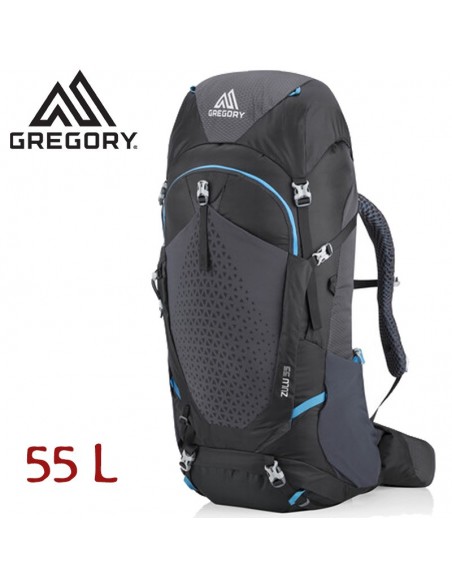 zulu 55 - mochila de trekking 55 l para hombre (ozone black) - gregory