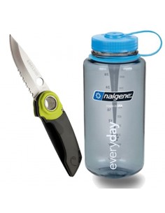 cantimplora nalgene 1 l (gris) + navaja rope tooth - nalgene/edelrid 2