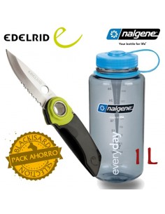 cantimplora nalgene 1 l (gris) + navaja rope tooth - nalgene/edelrid