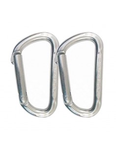 pack 2 d-shape - mosquetón inox recto 80 mm pulido - kong 2