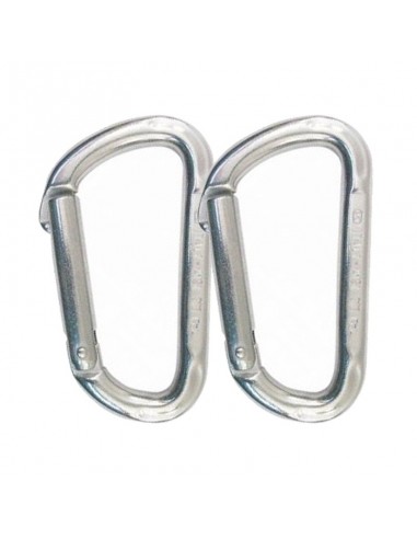 pack 2 d-shape - mosquetón inox recto 80 mm pulido - kong