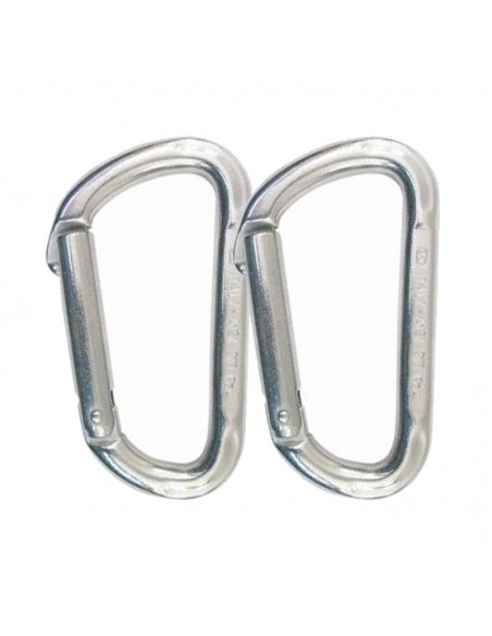 pack 2 d-shape - mosquetón inox recto 80 mm pulido - kong
