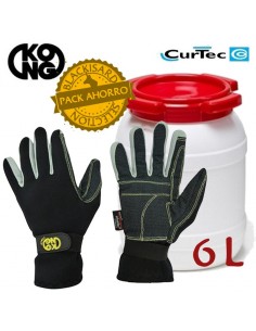 pack canyon gloves + bidón estanco de 6l - kong/curtec