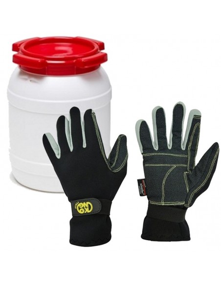 pack canyon gloves + bidón estanco de 6l - kong/curtec