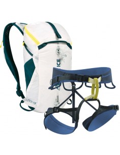 pack mochila reach 12l (white) + arnés sendero - blue ice/edelrid 2