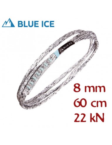 mission light sling 60 cm (white/black) - anillo tubular dyneema 8 mm - blue ice