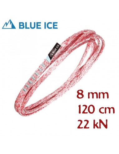 mission light sling 120 cm (white/red) - anillo tubular dyneema 8 mm - blue ice