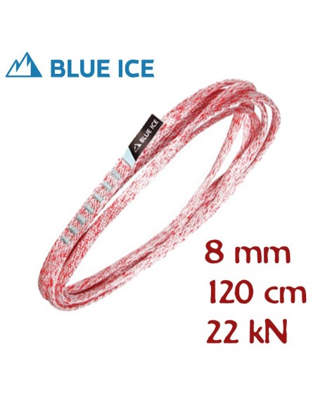 mission light sling 120 cm (white/red) - anillo tubular dyneema 8 mm - blue ice