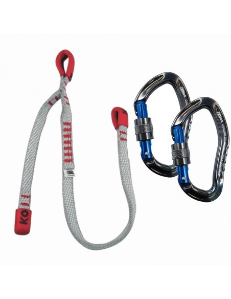 pack y aro speleo 30/50 cm + 2 mosquetones urano rosca - kong/qi'rock