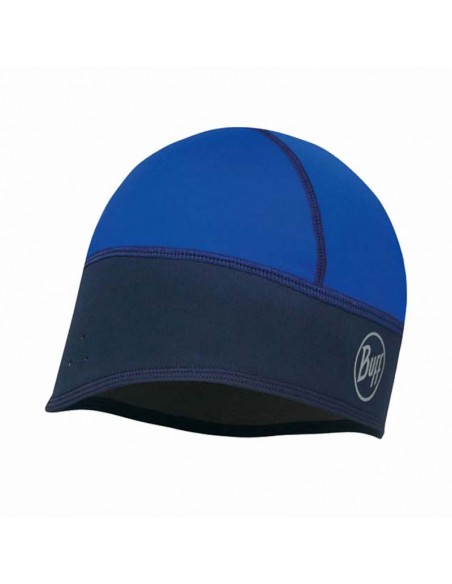 windproof tech fleece hat solid blue - buff