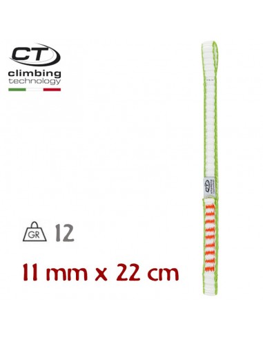 extender dyneema 22 cm (blanco-verde-naranja) - cinta express dyneema - climbing technology