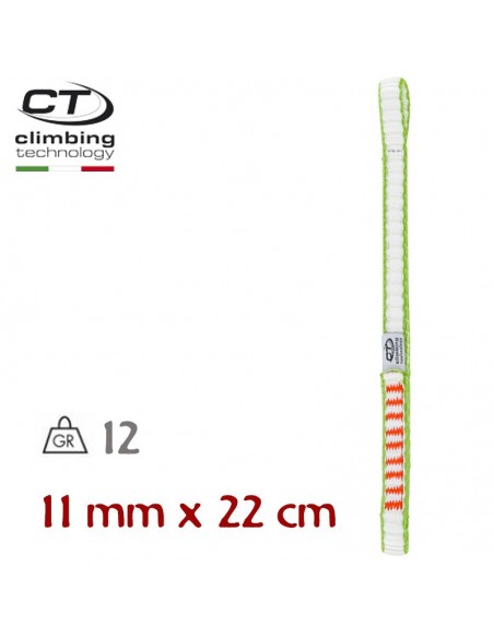 extender dyneema 22 cm (blanco-verde-naranja) - cinta express dyneema - climbing technology