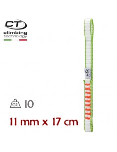 extender dyneema 17 cm (blanco-verde-naranja) - cinta express dyneema - climbing technology