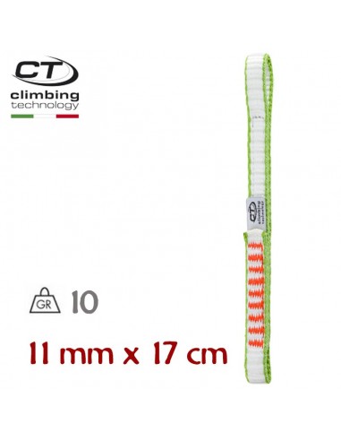 extender dyneema 17 cm (blanco-verde-naranja) - cinta express dyneema - climbing technology