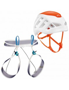 pack casco sirocco (blanco) + arnés choucas light - petzl/blue ice 2