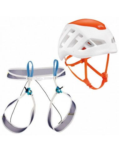 pack casco sirocco (blanco) + arnés choucas light - petzl/blue ice