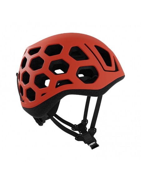pack arnés 4 slide (vibrant orange/black) + casco ligero hex (fox red) - mammut/singing rock