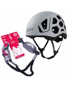 pack casco hex (white) + disipador ferratum - singing rock / fixe 2