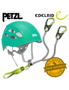 pack casco borea turquesa + disipador cable comfort - petzl / edelrid