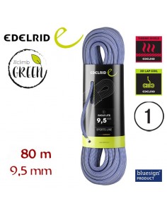 eagle lite 9,5 mm (polar) - cuerda simple 80 m - edelrid