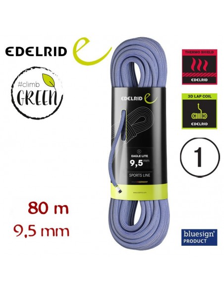 eagle lite 9,5 mm (polar) - cuerda simple 80 m - edelrid