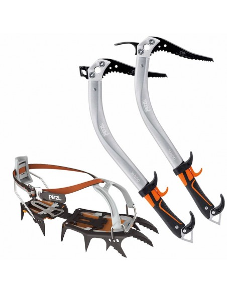 pack 2 quark + crampones sarken - pack corredores - petzl