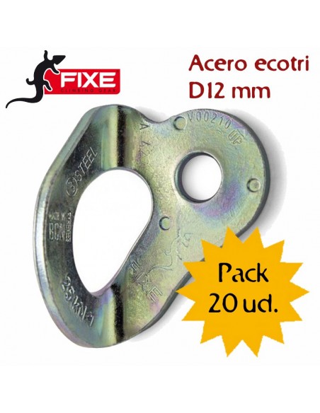 pack 20 plaquetas acero ecotri d12mm - fixe