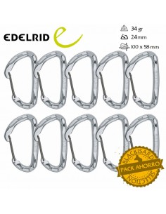 pack 10 pure wire - mosquetón gatillo alambre - edelrid