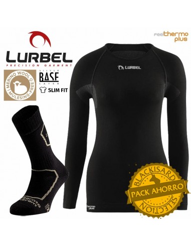 pack calcetines malvina + camiseta alaska women - pack ropa térmica mujer - lurbel